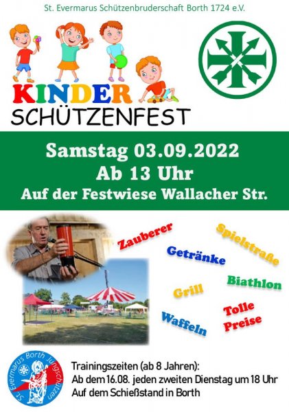 Plakat Kinderschützenfest 2022