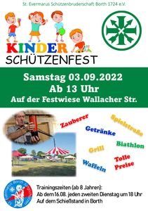 Plakat Kinderschützenfest 2022